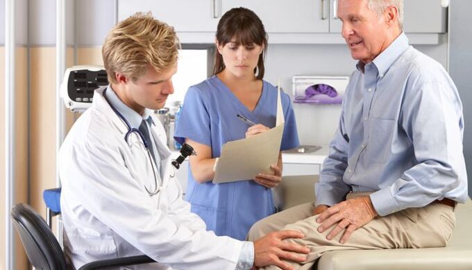 doctor's examination due to knee arthrosis